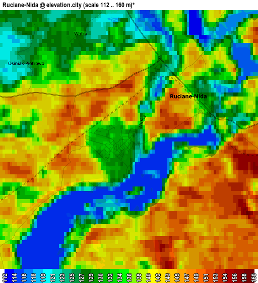 Ruciane-Nida elevation map