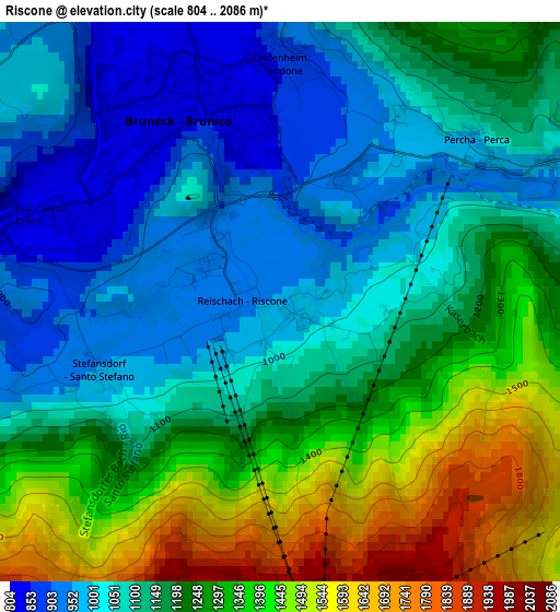 Riscone elevation map