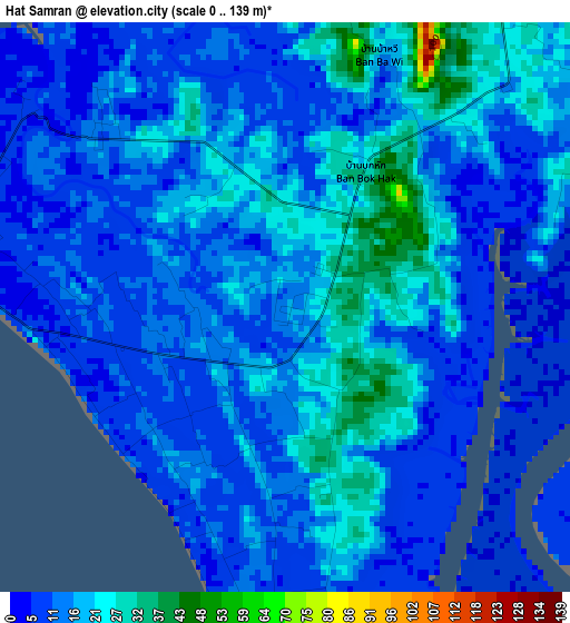 Hat Samran elevation map