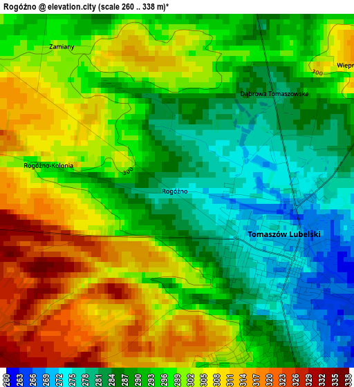 Rogóźno elevation map