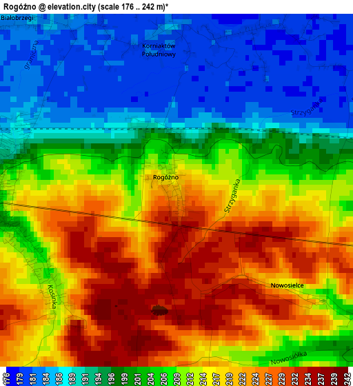 Rogóźno elevation map