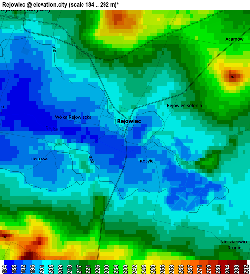 Rejowiec elevation map