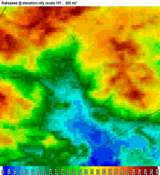 Rakszawa elevation map