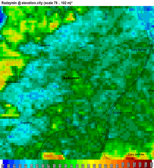 Radzymin elevation map