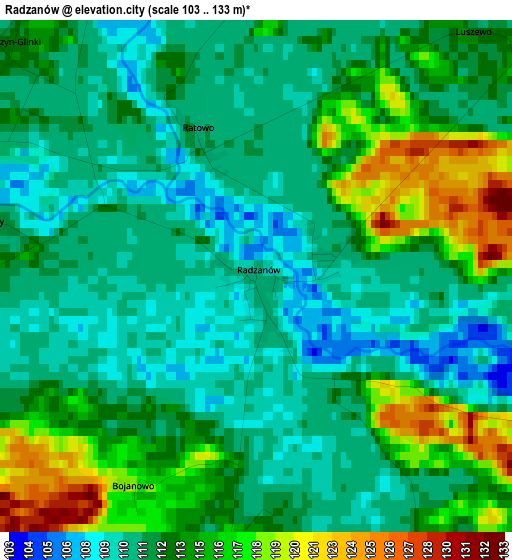 Radzanów elevation map