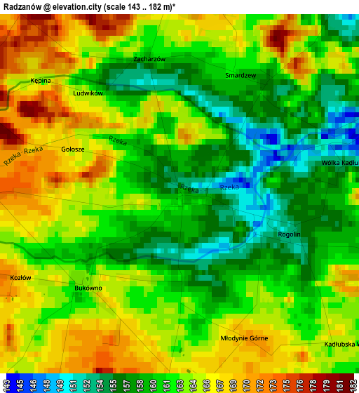 Radzanów elevation map