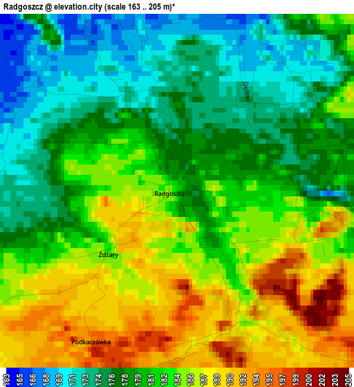 Radgoszcz elevation map