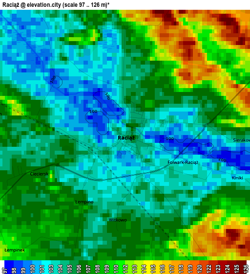 Raciąż elevation map