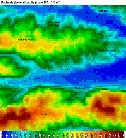 Rachanie elevation map