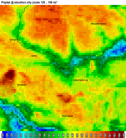 Przyłęk elevation map