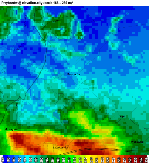 Przyborów elevation map