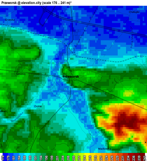 Przeworsk elevation map