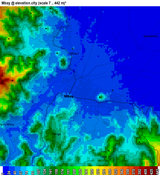 Mbay elevation map