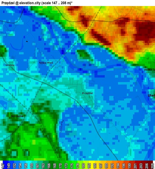 Przędzel elevation map