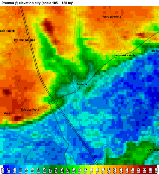 Promna elevation map