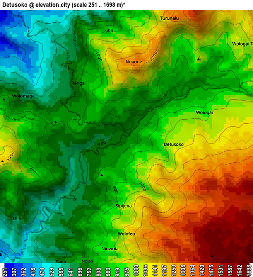 Detusoko elevation map
