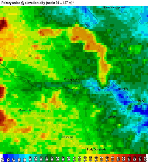 Pokrzywnica elevation map