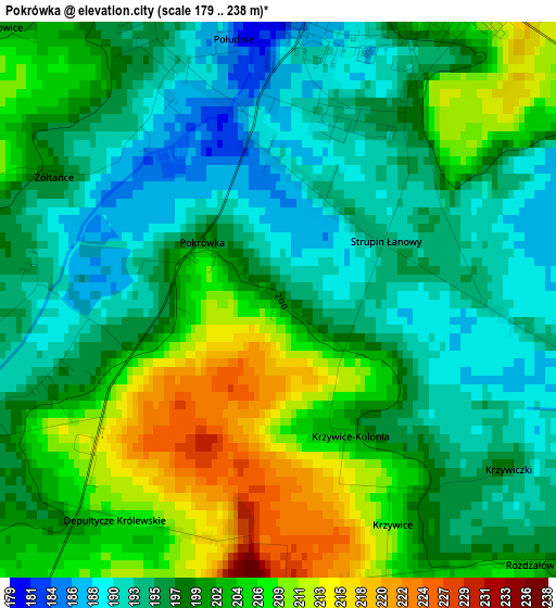 Pokrówka elevation map