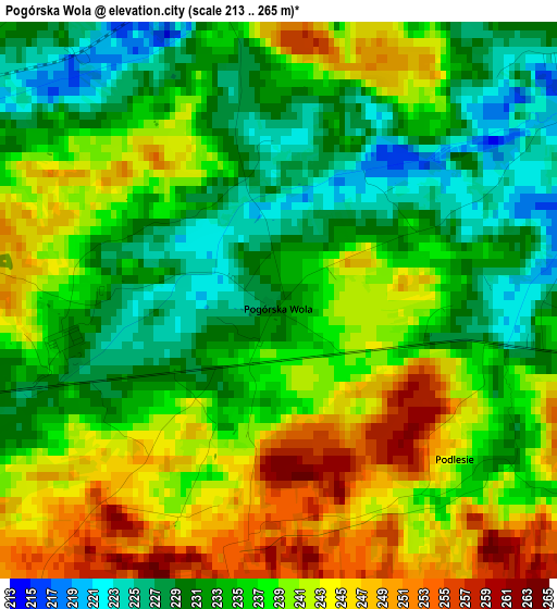 Pogórska Wola elevation map