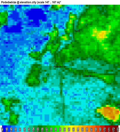 Podedwórze elevation map