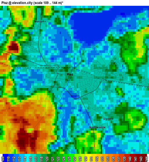 Pisz elevation map