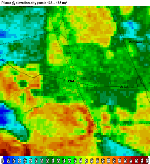 Pilawa elevation map