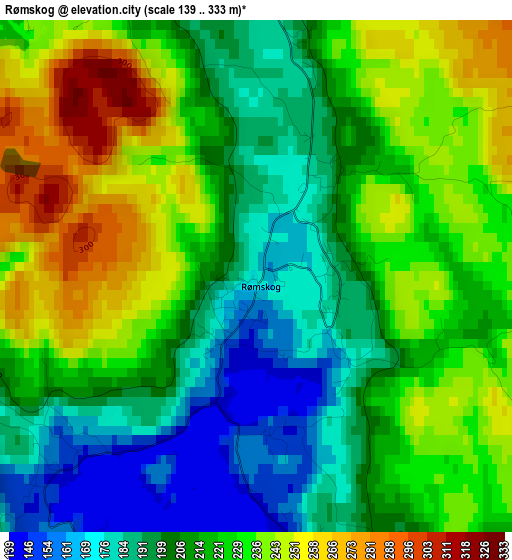 Rømskog elevation map