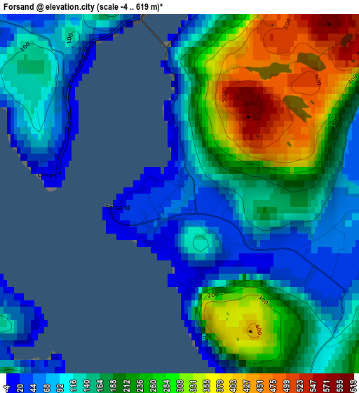 Forsand elevation map