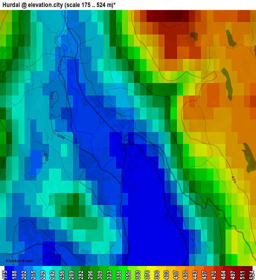 Hurdal elevation map