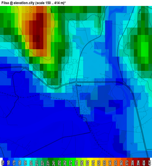 Flisa elevation map