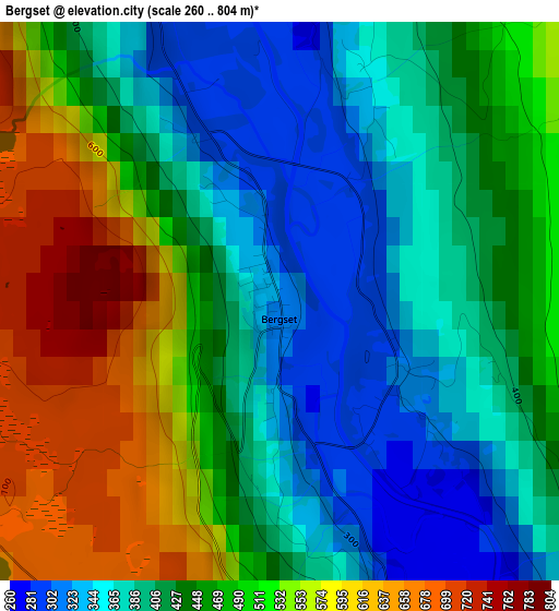 Bergset elevation map