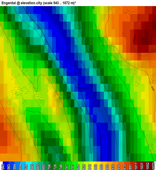 Engerdal elevation map