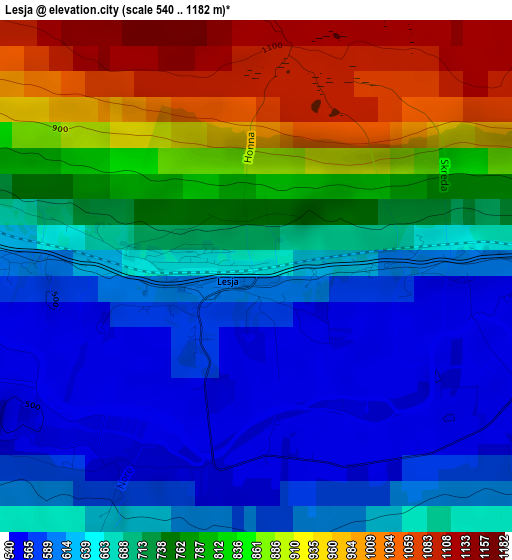 Lesja elevation map