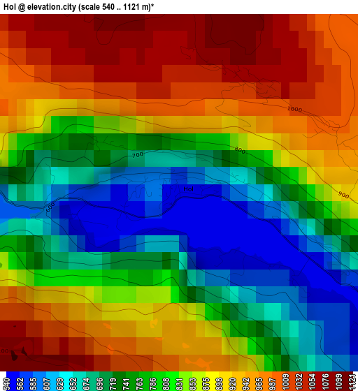 Hol elevation map