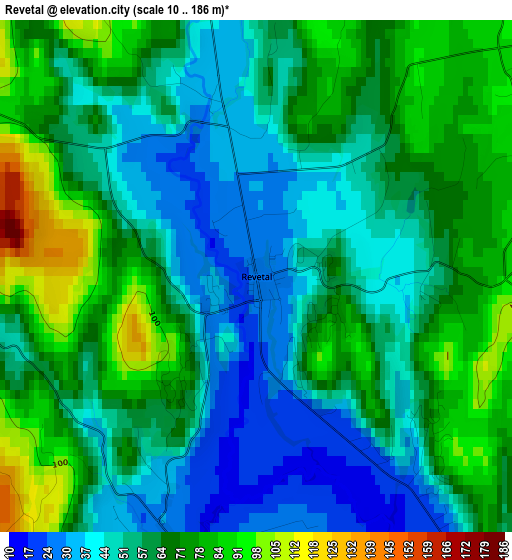 Revetal elevation map