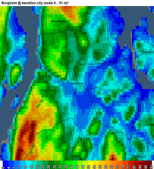 Borgheim elevation map