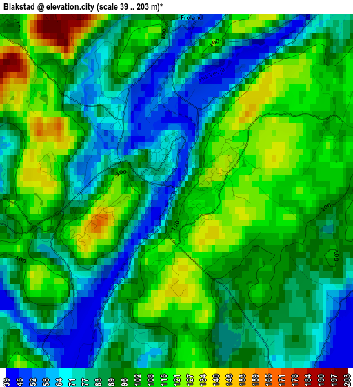 Blakstad elevation map