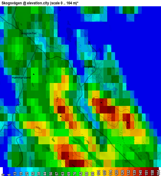 Skogsvågen elevation map