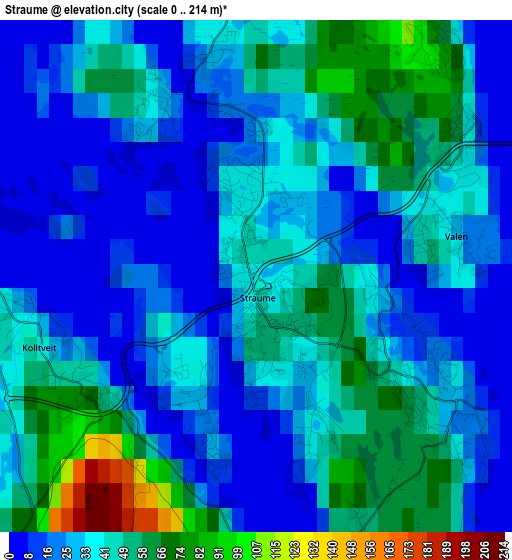 Straume elevation map