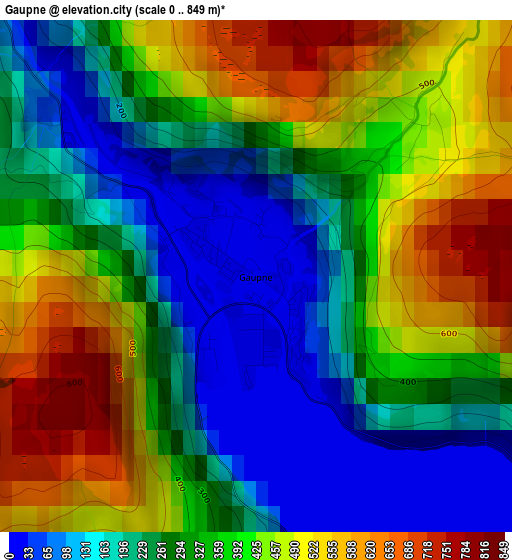 Gaupne elevation map