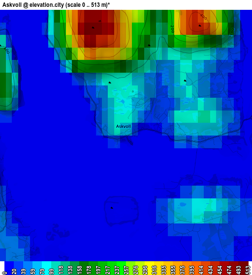 Askvoll elevation map