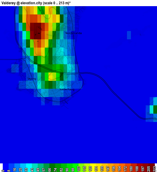 Valderøy elevation map