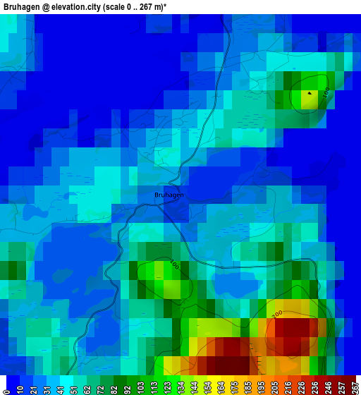 Bruhagen elevation map