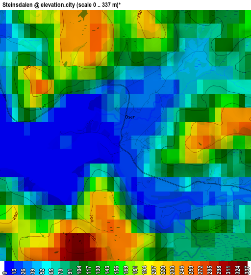 Steinsdalen elevation map