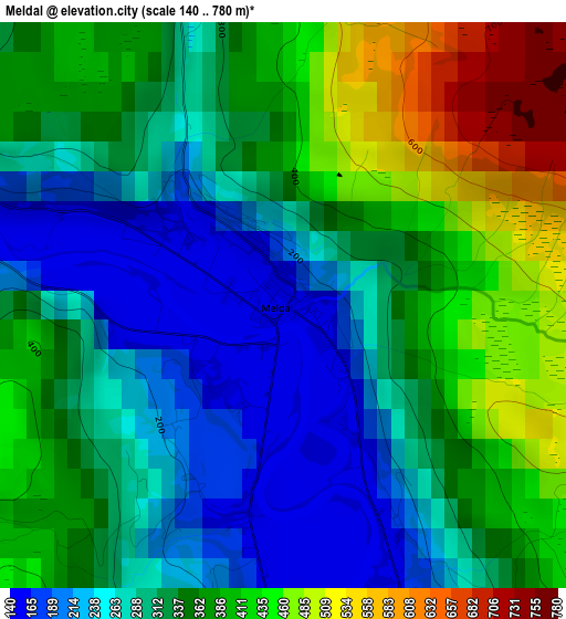 Meldal elevation map