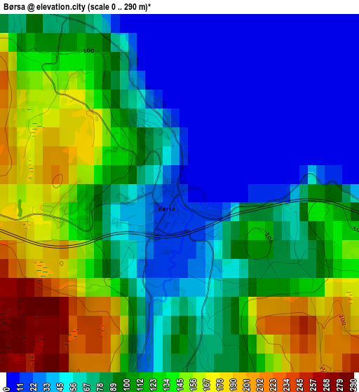 Børsa elevation map