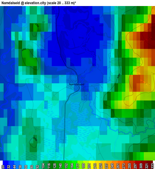 Namdalseid elevation map