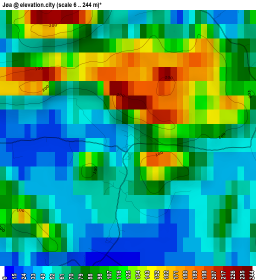 Jøa elevation map