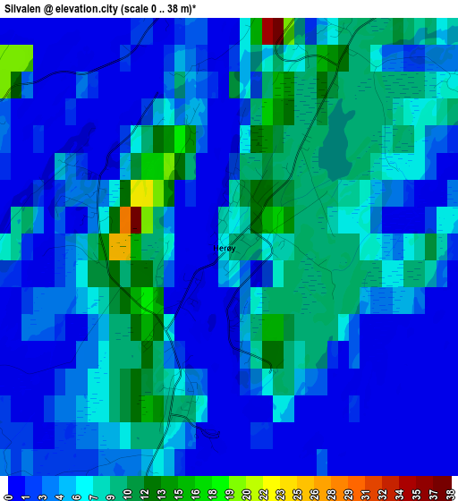 Silvalen elevation map