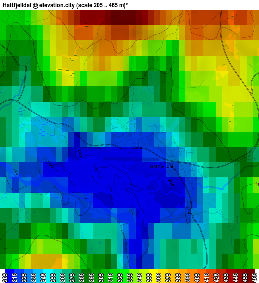 Hattfjelldal elevation map